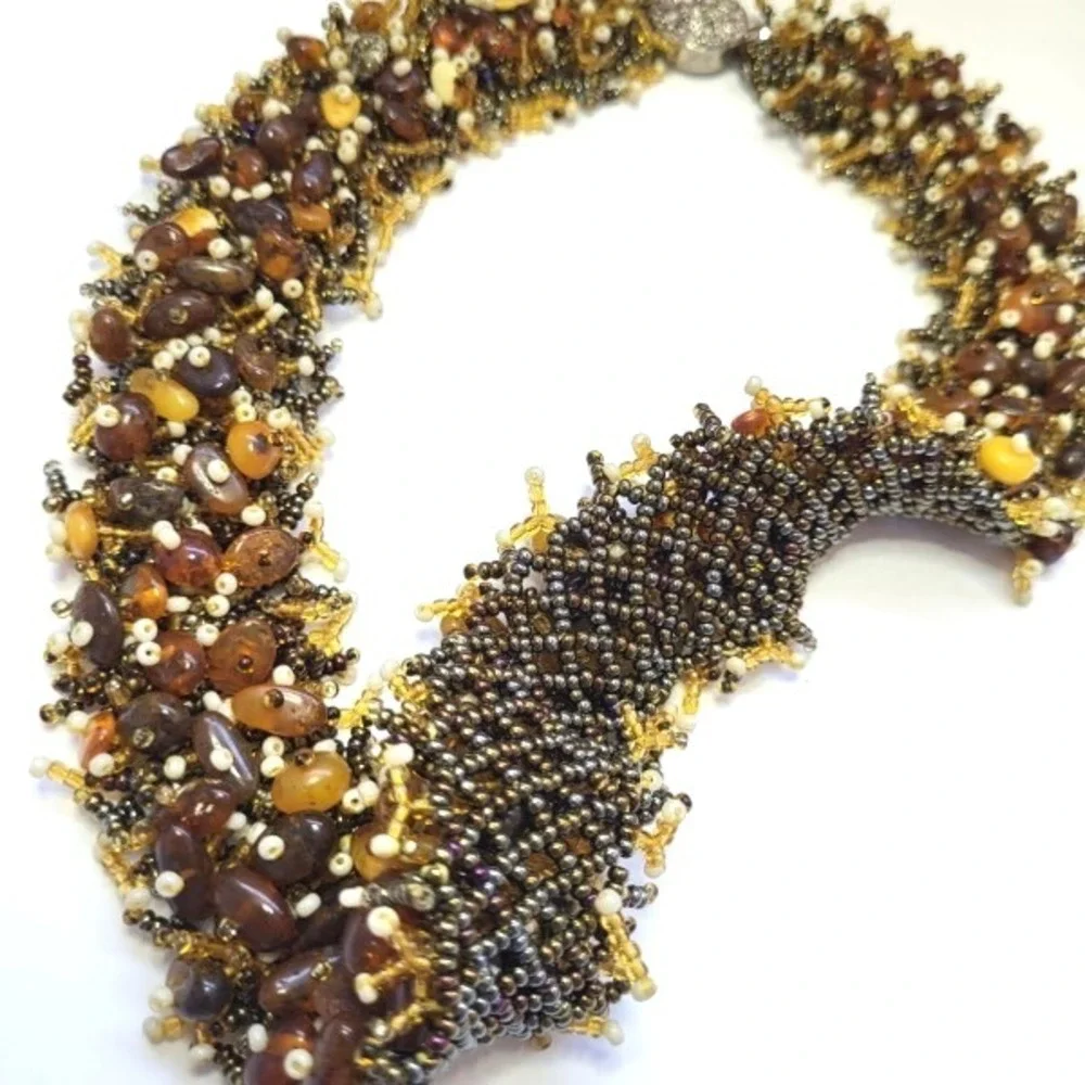 Artisan Crafted‎ Baltic Amber Cognac Butterscotch and Honey Statement Necklace